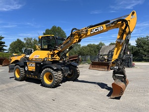 Excavatrice sur pneus hydraulique JCB 110W d'occasion pour la construction, la construction routière et la manutention de matériaux - Product Image 1