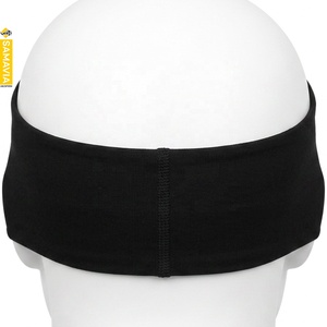 SAMAVIA Bandeau de sport unisexe en nylon noir uni, extensible, anti-transpiration, idéal pour le fitness, la course, la gym et le yoga - Product Image 2