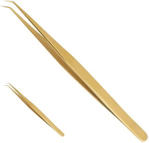 Custom Logo 90-Degree Volume <b>Eyelash</b> Tweezers Lash <b>Applicator</b> with Steel Fiber Tips Beauty Supplies for Lash Extension - Product Image 1