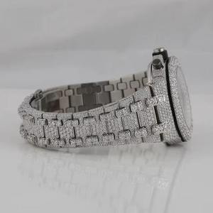 Reloj de Diamantes Moissanite de Moda para Hombre, Elegante Reloj de Joyería con Baño de Plata, Regalo para Bodas y Fiestas, Disponible a Precio de Exportación - Product Image 2