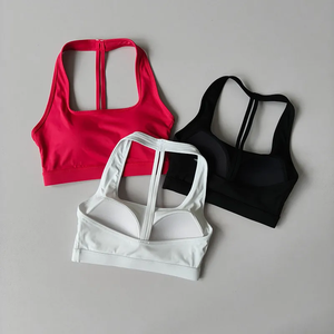 Soutien-gorge de sport d'été pour femme, à col halter en T, antichoc et de maintien, idéal pour la course, le fitness et le yoga - Product Image 2