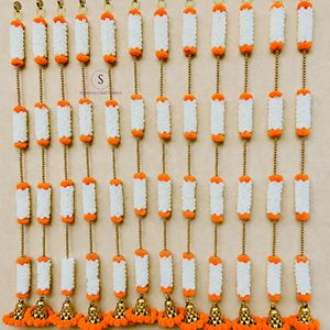<b>White</b> Mogra And Colorful Pompom Beautiful Flower Garland Handmade Ecofriendly Hanging Handmade wedding decoration - Product Image 5