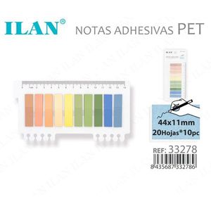 Ilan Sticky Notes Pet 44x11mm 20 Fogli 10 Colori Assortiti - Product Image 3