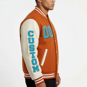 Custom High Quality Patch Logo Casual Varsity <b>Jacket</b> Breathable Hip Hop Streetwear <b>Lightweight</b> Bomber <b>Jacket</b> - Product Image 3