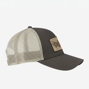 Unisex Mesh <b>Baseball</b> <b>Cap</b> Dark Gray Beige Patch Embroidery Casual Outdoor Spring Summer Adjustable Adult Hat - Product Image 1