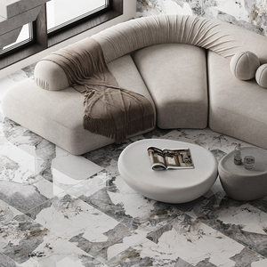 Carreaux de porcelaine modernes grand format 120x120 cm, émaillés numériquement, antidérapants, haute résistance, 9 mm d'épaisseur, pour les accents d'intérieur d'appartements - Product Image 4