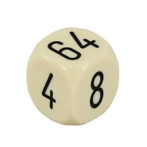 Cubo de Duplicación de Backgammon Premium de 16 mm, Color Marfil - Dado D6 de Acrílico de Alta Calidad con 64 Números para Accesorios de Juegos de Mesa - Product Image 1