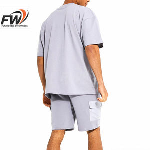 Conjuntos de Camiseta y Pantalones Cortos de Verano para Hombre, con Logotipo Personalizado, Estilo Casual, de Alta Calidad, Poliéster/Algodón, Transpirables, Personalizables, Más Vendidos - Product Image 3