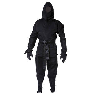 Ensemble d'uniformes de ninjutsu professionnels - Combinaison d'entraînement en coton durable pour arts martiaux Shinobi pour adultes et enfants - Tenue noire Gi - Product Image 1