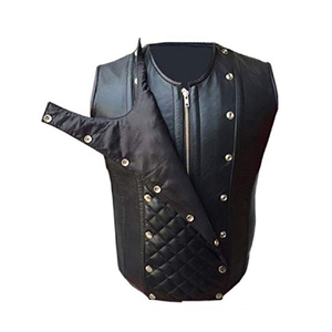 Chaleco Gótico de Cuero PU para Hombre, Cierre Cruzado en la Espalda, Sin Mangas, Ropa Exterior para Otoño - Product Image 2