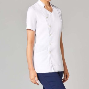 ชุดยูนิฟอร์มพยาบาลผ้าเดนิมคุณภาพเยี่ยม สีพื้น ระบายอากาศได้ดี สวมใส่สบาย เสื้อคอวี สำหรับงานทางการแพทย์ - Product Image 4