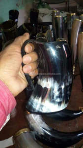 Jarra de cuerno para beber, taza de café, vaso de cerveza, recipiente vikingo para beber té y bebidas calientes, de la India, en venta. - Product Image 3