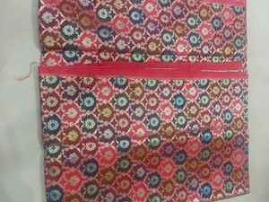 Tissu brodé banarasi zari à motifs fantaisie imprimés à la main - Product Image 3