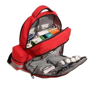 Sac à dos médical d'urgence Oxford Vintage Rouge vide pour premiers secours, organiseur de traumatologie pour les premiers intervenants - Product Image 3