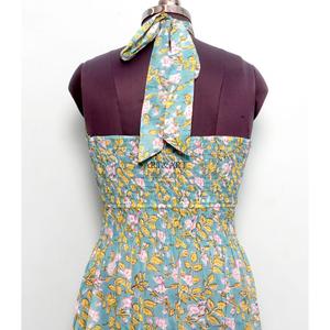 Magnifique robe de soirée maxi en coton imprimé numérique à fleurs, col halter, coupe ample, sans manches, pour femmes grandes tailles - Product Image 6