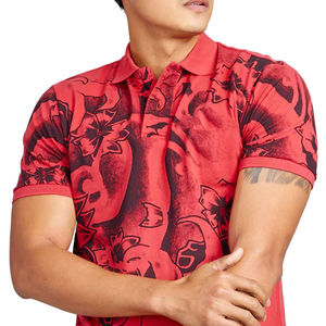 Camiseta Polo Sublimada de Color Rojo 100% Algodón para Hombre, Corte Holgado, Manga Corta, Camiseta Sublimada Estampada para Hombre, Gran Venta - Product Image 3