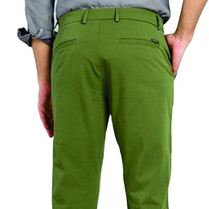 Unisex Green Slim Fit Waterproof Dress <b>Pants</b> with Drawstring Closure Gray Shirt Look Polyester/Nylon 220g - Product Image 4