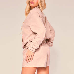 OEM Custom Logo <b>Womens</b> Two Piece Windbreaker Set Waterproof <b>Nylon</b> Jacket & Shorts Lightweight Outdoor Sportswear Outfit - Product Image 5