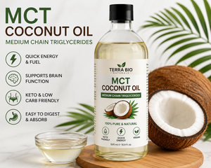Terra Bio Naturals Aceite de Coco MCT 100% Puro Prensado en Frío, Hidratante y Nutritivo para Todo Tipo de Piel - Tamil Nadu - Product Image 1