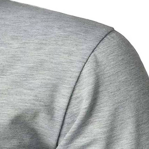 Polo de Manga Corta Gris para Hombre, Color Sólido, Tejido de Algodón, Transpirable, Estilo Casual - Product Image 4