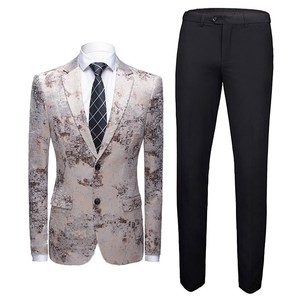 Dernier design tendance : Costume de marié 2 pièces pour homme, style affaires, blazer simple boutonnage en polyester/coton, ensemble plat avec braguette zippée - Product Image 1