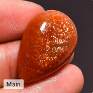 Fabuleux Cabochon de Pierre de Soleil Orange Naturelle Polie, Forme Poire Lisse, Pierre Précieuse Libre 27X18X7 MM pour la Fabrication de Bijoux DIY - Product Image 2