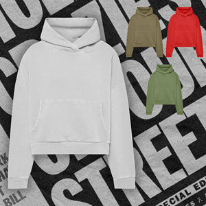 Sudadera con Capucha Ancha de Felpa para Primavera, Verano, Otoño e Invierno, 100% Algodón, Transpirable, Ecológica, de Corte Holgado, Prenda Femenina Lisa - Product Image 2