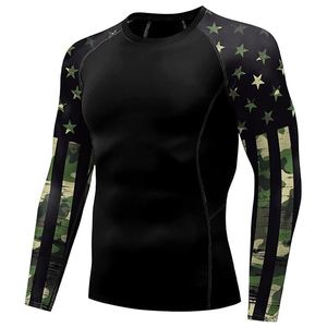 High Quality Men Long Sleeve Rash Guard <b>Compression</b> <b>Shirt</b> Graphic Print UV Protection Bulk Supplier - Product Image 5
