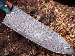 Cuchillo de Chef SCL de Acero de Damasco Forjado a Mano, Madera de Palisandro, Ambidiestro, Ecológico, Revestimiento Antiadherente, Uso Diario en la Cocina Tradicional - Product Image 3