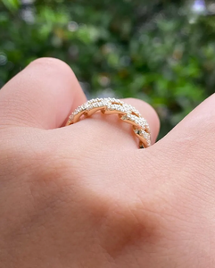 Classic Iced Moissanite Chain Link <b>Ring</b> 925 Sterling <b>Silver</b> Rhodium Plated Hip Hop Elegant Sparkling Statement <b>Ring</b> for <b>Men</b> - Product Image 2