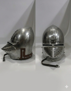 Casco Medieval Hounskull Bascinet del Siglo XIV, Armadura de Caballero de Hierro con Visera, Listo para Batalla, para Halloween, Navidad y Reenactaciones - Product Image 2