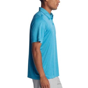 Polo à manches courtes pour homme, couleur unie, tricoté, 100% polyester, vêtements décontractés, bleu - Product Image 4