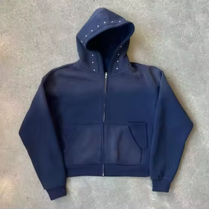 Sudadera con Capucha de Moda con Pedrería, Sudadera con Capucha Personalizada con Logotipo de Cristal Brillante, Sudadera de Felpa de Algodón Cómoda, Ropa de Estilo Urbano - Product Image 5