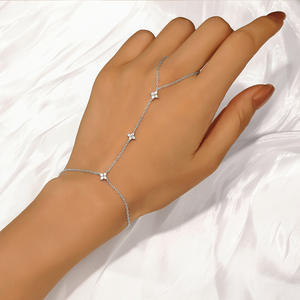 CZ Hand Chain Delicate <b>Bracelet</b> Gold Silver Color Sterling Silver 925 - Product Image 1