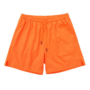 <b>Men's</b> Solid Color Board Shorts Elastic Waist Quick Dry Casual Short Shorts With Pockets Mid Length Yellow - Product Image 5