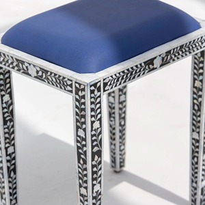 Taburete de diseño único de lujo indio, hecho con madreperla, taburete moderno decorativo para el hogar, para decoración de dormitorios. - Product Image 5