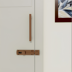 Loquet de sécurité moderne en aluminium demi-rond pour porte, finition PVD Or Rose, Acier Inoxydable Mat, AB Mat, Or PVD, Noir - Product Image 1