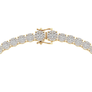 Collier à maillons en or jaune 10K plaqué rhodium avec diamants de laboratoire certifiés IGI, halo de diamants, 15,43 CTW, bijou de luxe pour mariage et fiançailles - Product Image 3