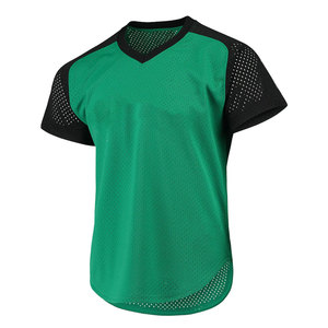 Maillot de baseball et de lacrosse personnalisé en mesh respirant, col en V, manches courtes, logo avant, uniforme d'équipe pour adultes, haute qualité - Product Image 3
