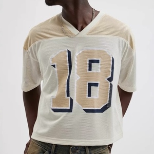 Maillot de football respirant à col ras du cou, imprimé sur mesure, coupe ample, en maille, par le fabricant - Product Image 2