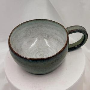 Taza de Cerámica Rústica para Latte con Acabado Esmaltado Moteado a Mano, Forma de Tazón Ancho, Asa Resistente, Diseño que Retiene el Calor - Product Image 2