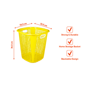 Panier à linge en plastique durable, empilable, bac de rangement pour vêtements et jouets, organisateur pour la maison, la buanderie et l'affichage en magasin - Product Image 2