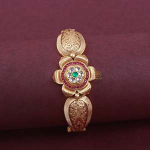 Indrani Antique Designer Pearl & Diamond Bracelet-Trendy Christian & Islamic Wedding Gift - Product Image 2