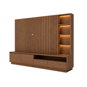 Panel de Pared para TV de Madera de Teca Sólida, Consola Multimedia para Hotel, Apartamento, Resort, Villa, Mueble Moderno para Centro de Entretenimiento - Product Image 2