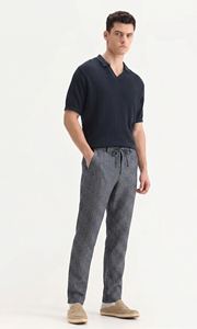 Pantalones de Verano Ligeros de Cintura Media para Hombre Stripped Lenin ODM - Product Image 1