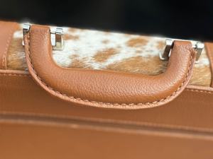 Sac à main pour ordinateur portable en cuir de vachette véritable vintage fait main, grande capacité, sacoche d'affaires, sac messager LPBH-0022 - Product Image 4