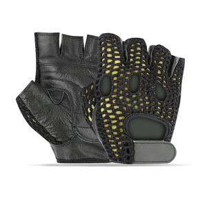 Goatskin Leather Breathable Fitness Motorbike <b>Gloves</b> Adjustable Wristband Silicone Grip Sporty Wrist-Length <b>Touchscreen</b> <b>Gloves</b> - Product Image 6
