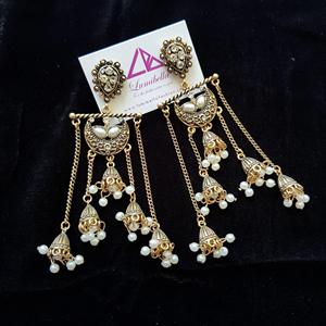 Vintage Women's Religious Number Drop Earrings with Crystal and Rhinestone in Stainless Steel for Party Occasions - Product Image 1