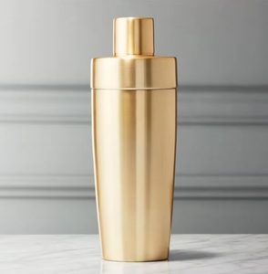 Coctelera de Metal con Diseño Único, Chapada en Oro, Ecológica, de 500 ml, para Bares en Casa, Hoteles y Discotecas, Mezclador de Bebidas - Product Image 1