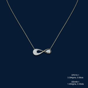 Collier pendentif en diamant de laboratoire pour femme, luxe, certifié IGI, plaqué or rose 14 carats, taille brillant, mariage, 43 pierres VVS-VS - Product Image 1